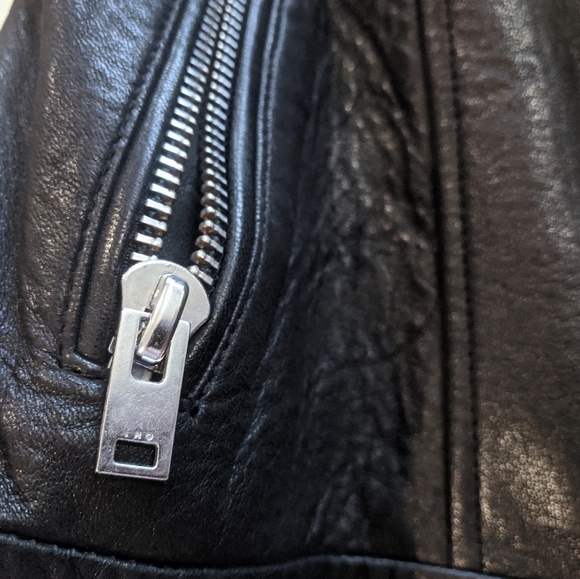 HP!✨$1500+ IRO💌💯Leather Zaki Belt Jacket Black - Picture 6 of 8